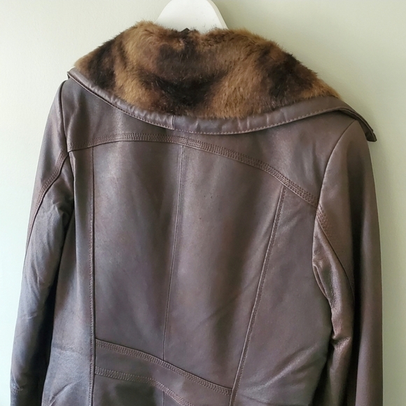 Danier XS 90s Western Old Money Mobwife Equestrian Yellowstone Leather Jacket - Picture 12 of 14